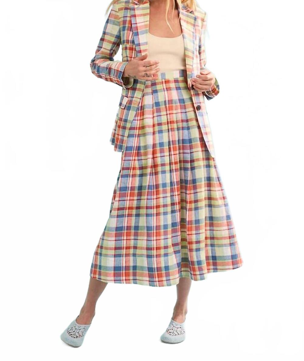 NEW HUNTER BELL maison midi skirt in harbor club madras